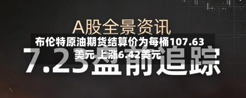 布伦特原油期货结算价为每桶107.63美元 上涨6.42美元