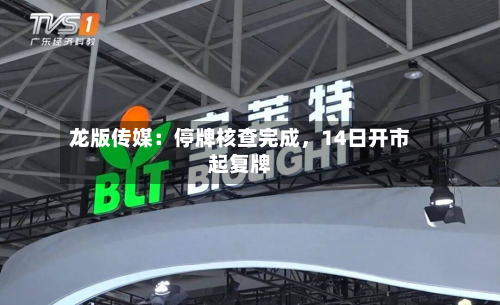 龙版传媒：停牌核查完成，14日开市起复牌
