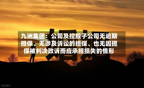 九洲集团：公司及控股子公司无逾期担保、无涉及诉讼的担保	、也无因担保被判决败诉而应承担损失的情形-第2张图片