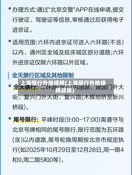 上海限行外地绿牌(上海限行外地绿牌政策)