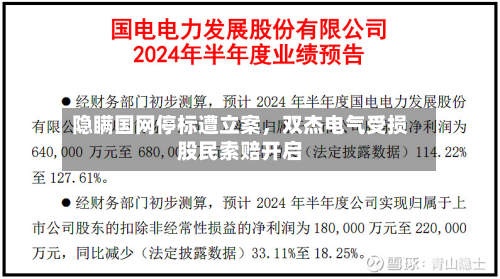 隐瞒国网停标遭立案，双杰电气受损股民索赔开启-第2张图片