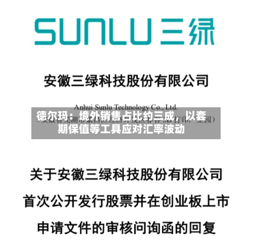 德尔玛：境外销售占比约三成，以套期保值等工具应对汇率波动-第3张图片