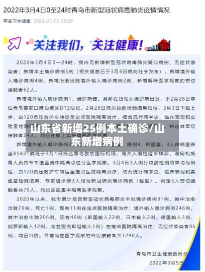 山东省新增25例本土确诊/山东新增病例