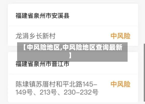 【中风险地区,中风险地区查询最新】