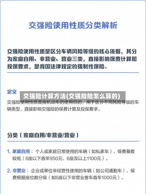 交强险计算方法(交强险险怎么算的)-第2张图片