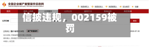 信披违规，002159被罚-第2张图片