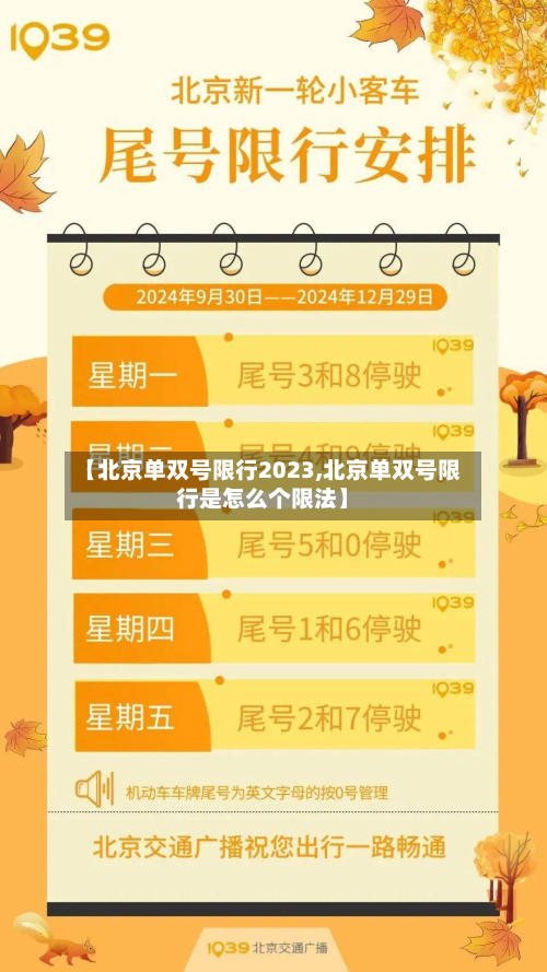 【北京单双号限行2023,北京单双号限行是怎么个限法】
