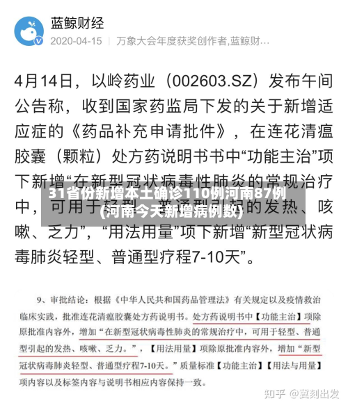 31省份新增本土确诊110例河南87例(河南今天新增病例数)