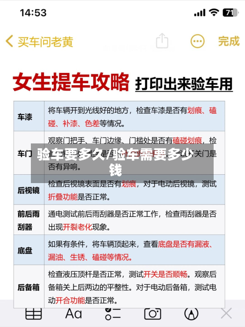 验车要多久/验车需要多少钱