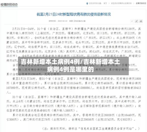吉林新增本土病例4例/吉林新增本土病例4例是哪里的-第3张图片