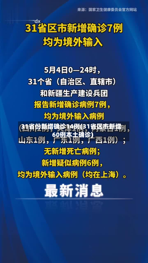 31省份新增确诊14例(31省区市新增60例本土确诊)