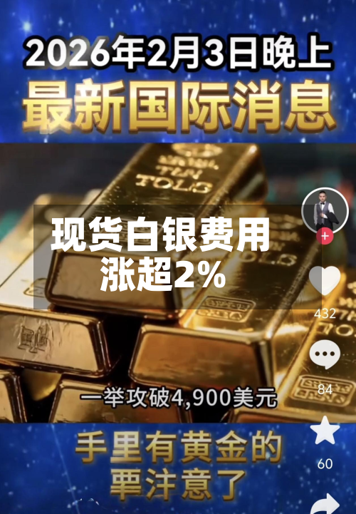 现货白银费用涨超2%