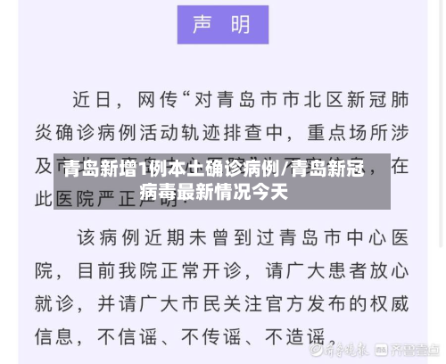 青岛新增1例本土确诊病例/青岛新冠病毒最新情况今天