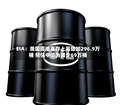 EIA：美国原油库存上周增加296.9万桶 预估中值为减少69万桶