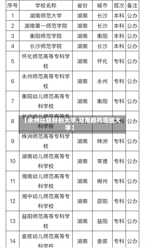 【永州比较好的大学,湖南都有哪些大学】-第3张图片