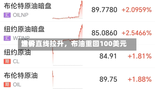 世界油价直线拉升，布油重回100美元-第3张图片