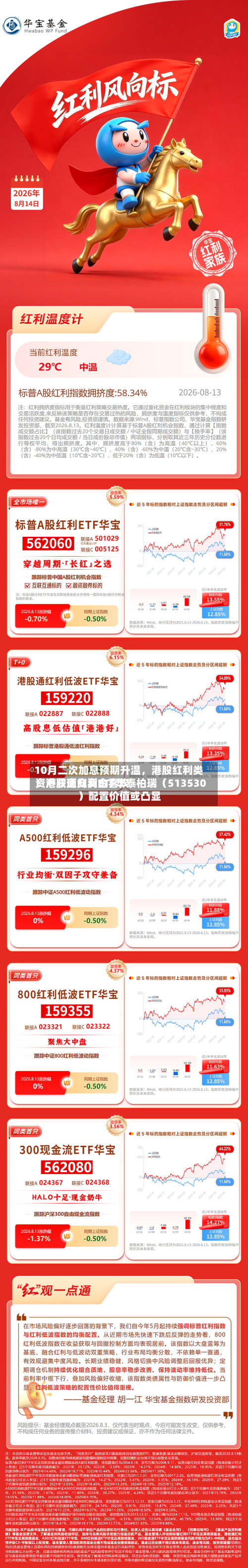10月二次加息预期升温，港股红利类资产获南向资金喜欢！港股通红利ETF华泰柏瑞（513530）配置价值或凸显