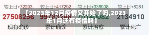 【2023年12月疫情又开始了吗,2023年1月还有疫情吗】