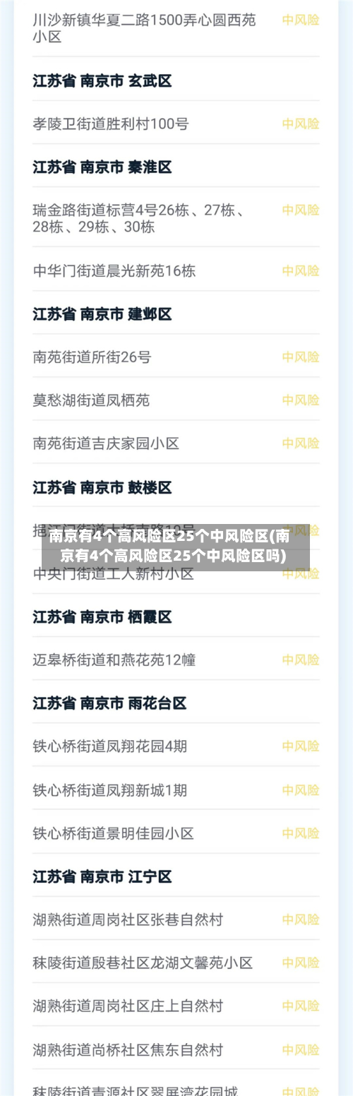 南京有4个高风险区25个中风险区(南京有4个高风险区25个中风险区吗)-第3张图片