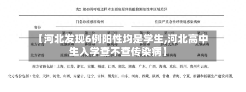 【河北发现6例阳性均是学生,河北高中生入学查不查传染病】