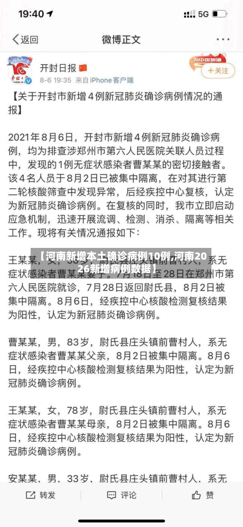【河南新增本土确诊病例10例,河南2026新增病例数据】