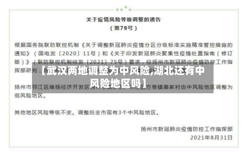 【武汉两地调整为中风险,湖北还有中风险地区吗】