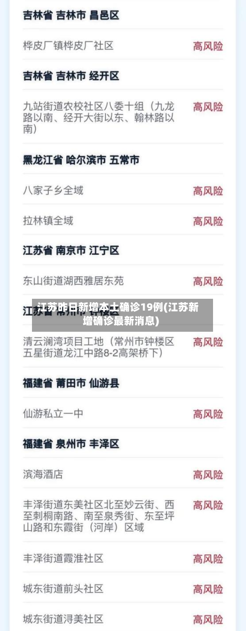 江苏昨日新增本土确诊19例(江苏新增确诊最新消息)