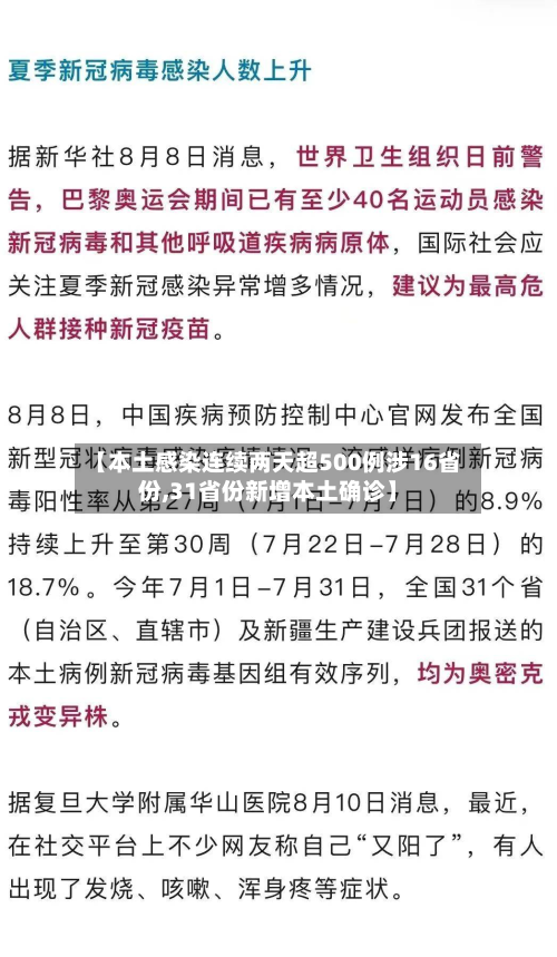 【本土感染连续两天超500例涉16省份,31省份新增本土确诊】-第2张图片