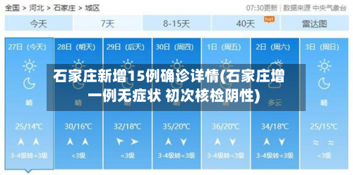 石家庄新增15例确诊详情(石家庄增一例无症状 初次核检阴性)
