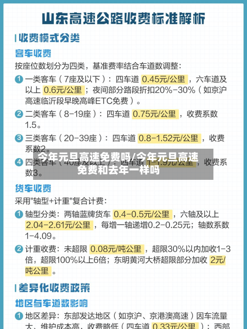 今年元旦高速免费吗/今年元旦高速免费和去年一样吗