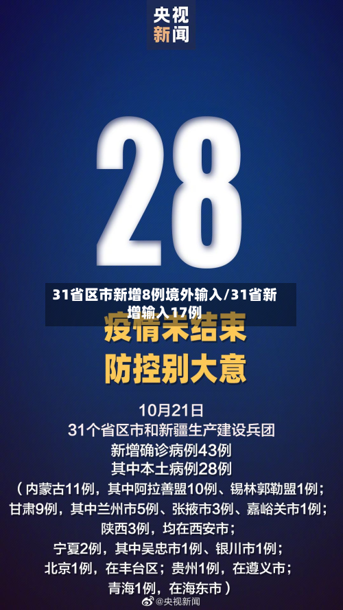 31省区市新增8例境外输入/31省新增输入17例
