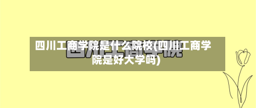 四川工商学院是什么院校(四川工商学院是好大学吗)-第3张图片