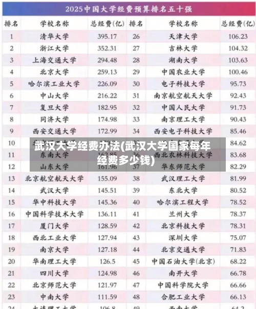 武汉大学经费办法(武汉大学国家每年经费多少钱)-第2张图片