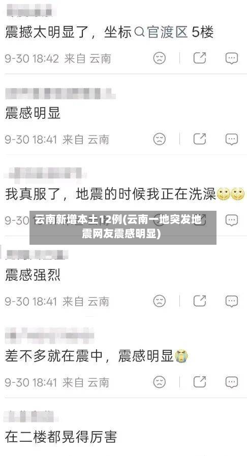 云南新增本土12例(云南一地突发地震网友震感明显)-第3张图片