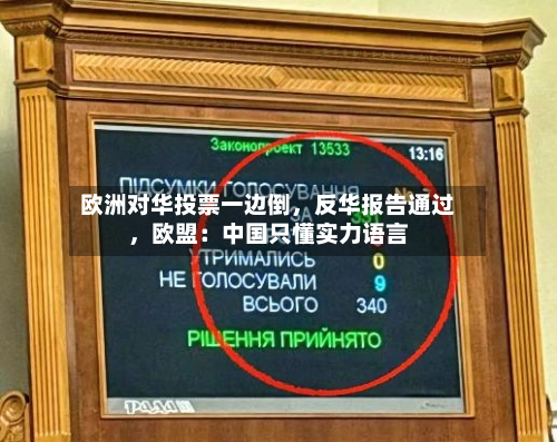 欧洲对华投票一边倒，反华报告通过，欧盟：中国只懂实力语言-第2张图片